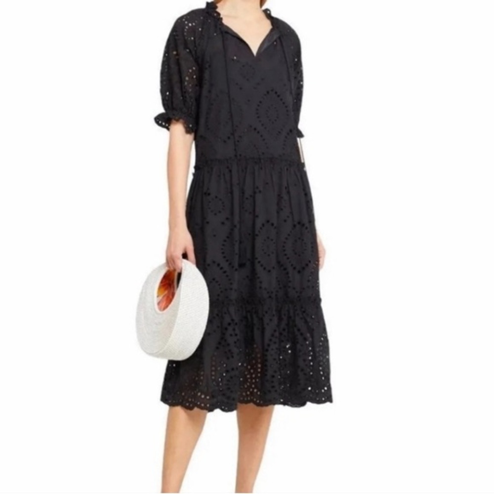 Anthropologie OPT Black Eyelet Dress - Picture 1 of 4